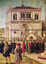 Rückkehr der englischen Botschafter, aus dem St. Ursula-Zyklus (Detail)